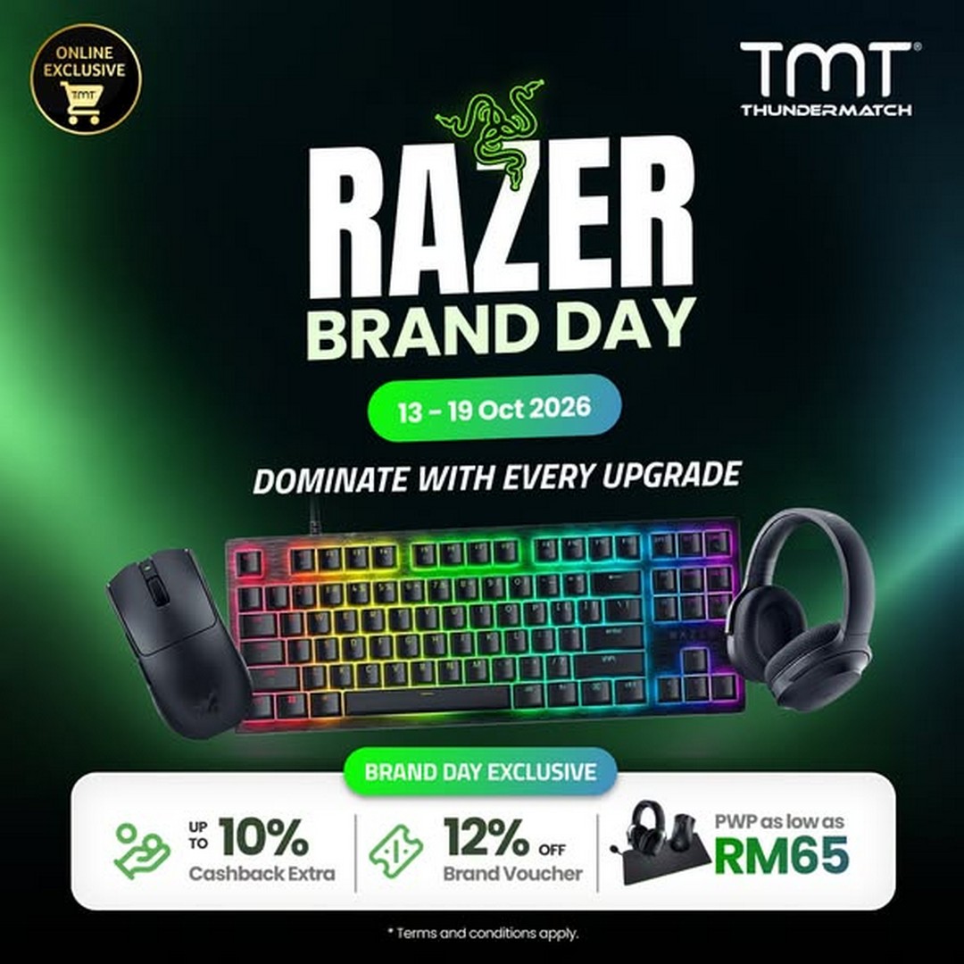 TMT-Malaysia-Razer-Brand-Day-Deals-with-12-Brand-Voucher 13-19 October 2026: TMT Malaysia: Razer Brand Day Deals with 12% Brand Voucher, 10% Extra Cashback and PWP Deals from RM65 – Exclusive Online Promotion