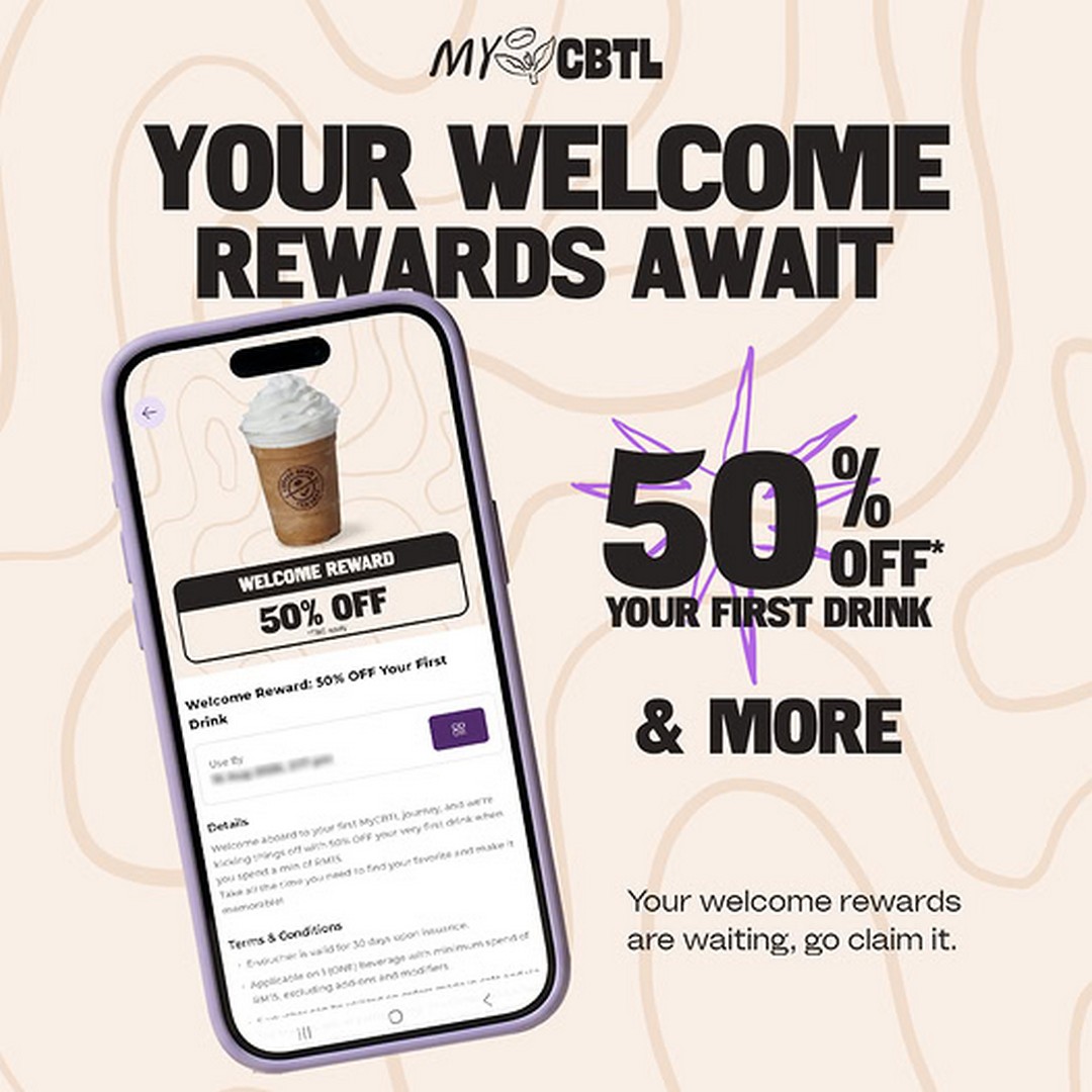 The-Coffee-Bean-Tea-Leaf-Malaysia-50-OFF-First-Welcome 7 October 2026 onwards: The Coffee Bean & Tea Leaf Malaysia: 50% OFF First Welcome Drink Promotion for New MyCBTL App Members