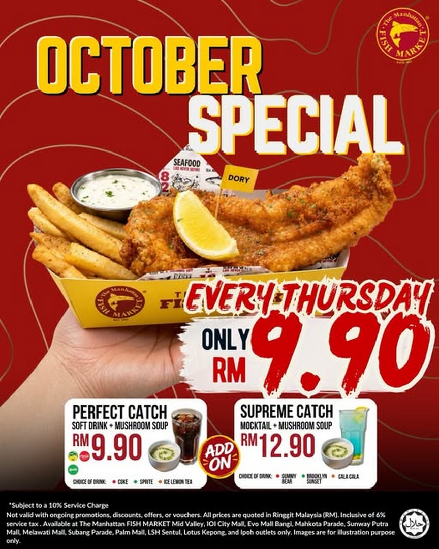 The-Manhattan-FISH-MARKET-RM9.90-Fish-N-Chips-Dory-Thursday 8 October 2026 onwards: The Manhattan FISH MARKET: RM9.90 Fish ’N Chips Dory Thursday Promotion at Selected Malaysia Outlets
