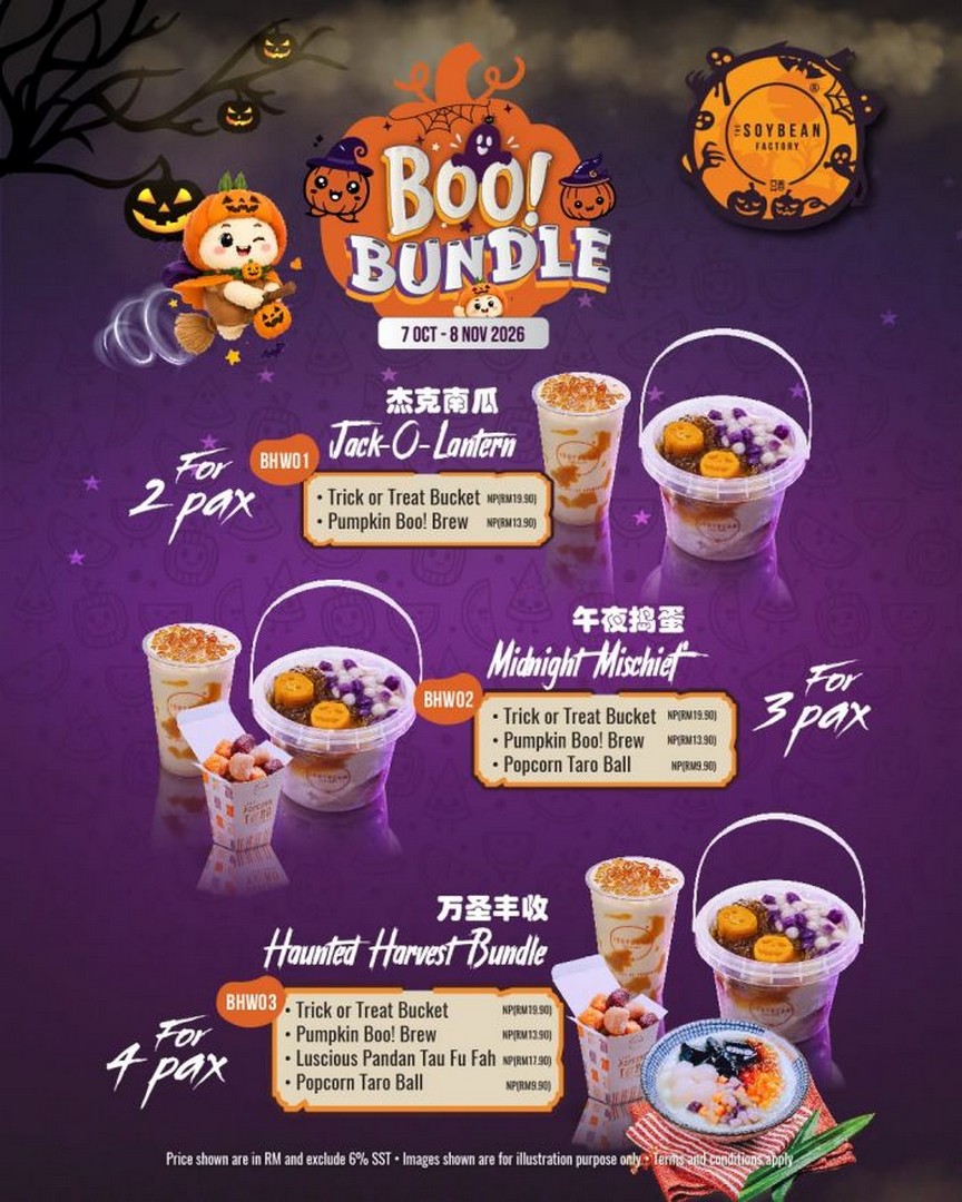 The-Soybean-Factory-Pumpkin-Boo-Halloween-Special-Promotion-1 7 October-8 November 2026: The Soybean Factory: Pumpkin Boo! Halloween Special Promotion with Boo Bundles for 2-4 Pax