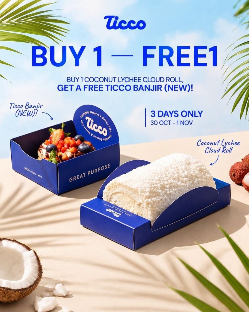 Ticco-Buy-1-Free-1-Promotion-at-Sunway-Carnival-Mall-1 30 October–1 November 2026: Ticco Buy 1 Free 1 Promotion at Sunway Carnival Mall, Get a FREE Ticco Banjir Dessert from 2pm Daily