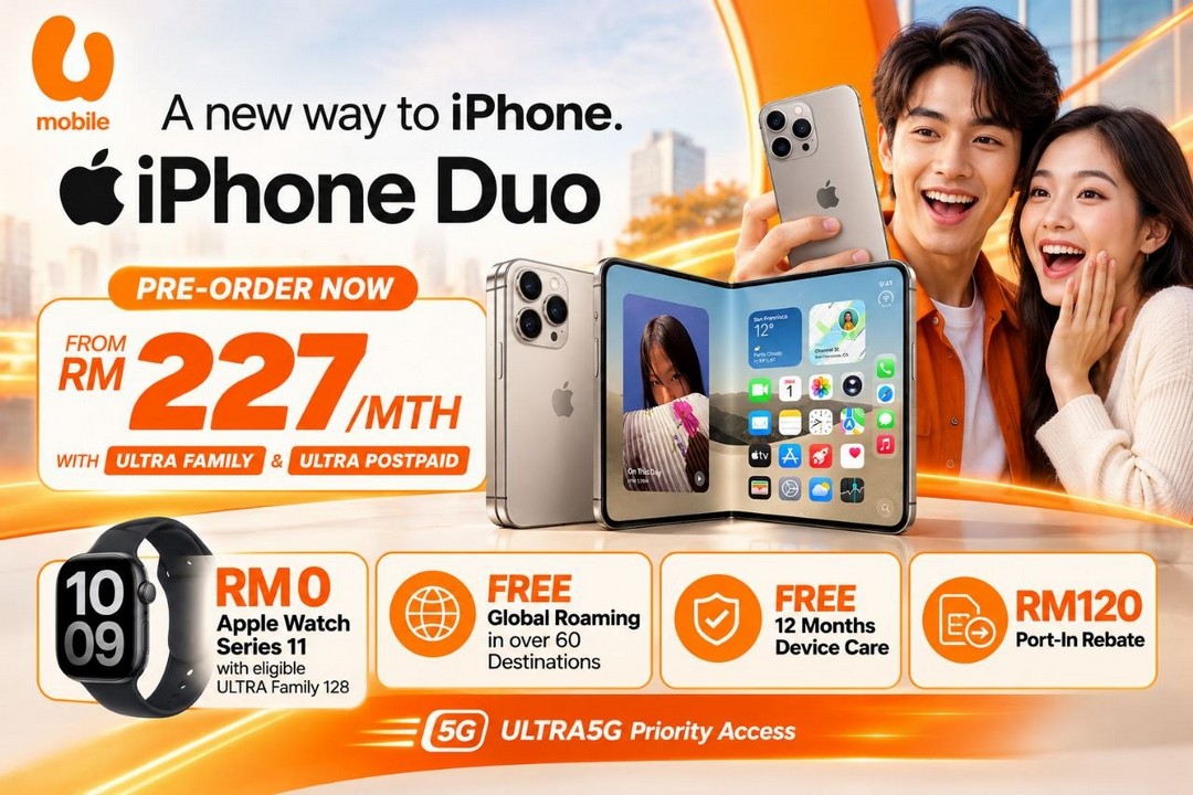 U-Mobile-iPhone-Duo-Pre-Order-Promotion 16–22 October 2026: U Mobile: iPhone Duo Pre-Order Promotion from RM227/Month with Free Apple Watch Series 11, RM120 Port-In Rebate and More