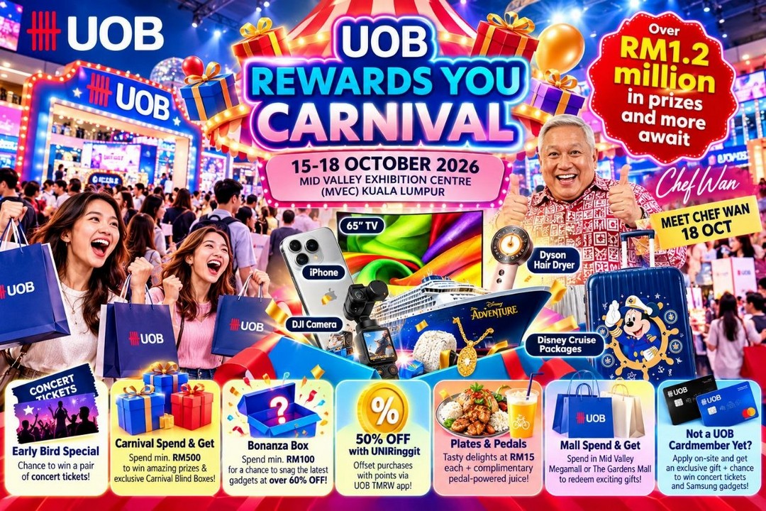 UOB-Rewards-You-Carnival-2026-Promotion 15-18 October 2026: UOB: UOB Rewards You Carnival 2026 Promotion – Over RM1.2 Million in Prizes, Shopping Deals, Food Offers and Exclusive Rewards at Mid Valley Exhibition Centre