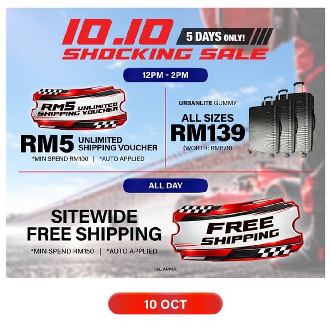 Universal-Traveller-Malaysia-10.10-Shocking-Sale-2 7-11 October 2026: Universal Traveller Malaysia: 10.10 Shocking Sale with Luggage from RM29, 3-in-1 Bundle Collections from RM299 and Free Shipping Online