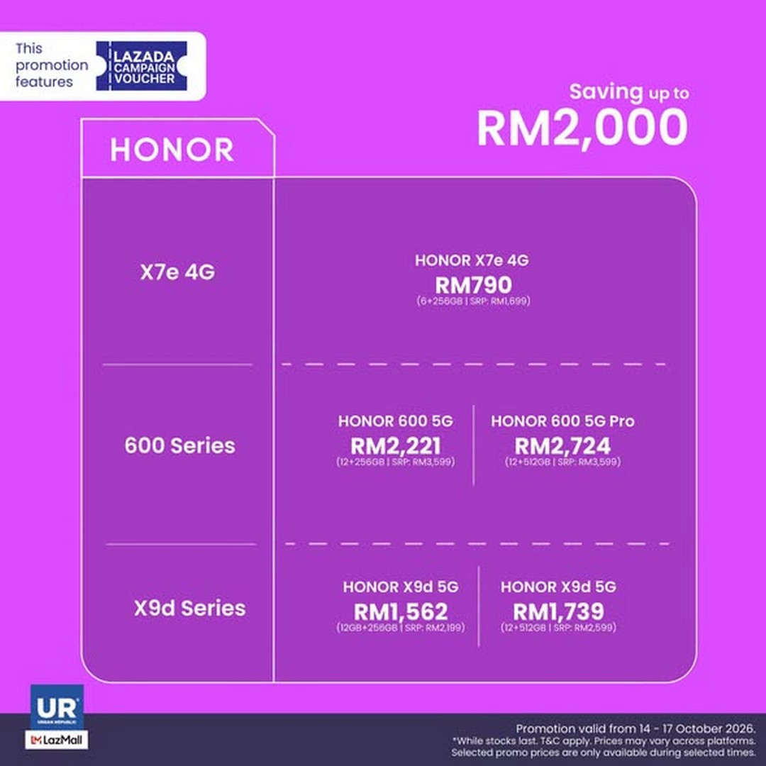 Urban-Republic-Lazada-15.10-Mid-Month-Sale-2 14-17 October 2026: Urban Republic: Lazada 15.10 Mid-Month Sale – Enjoy Up to RM2,000 Off Selected Products Online