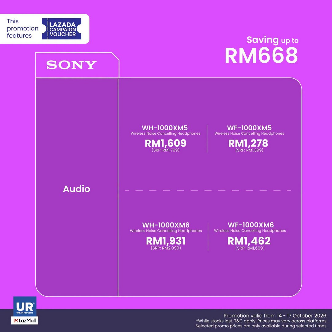 Urban-Republic-Lazada-15.10-Mid-Month-Sale-4 14-17 October 2026: Urban Republic: Lazada 15.10 Mid-Month Sale – Enjoy Up to RM2,000 Off Selected Products Online
