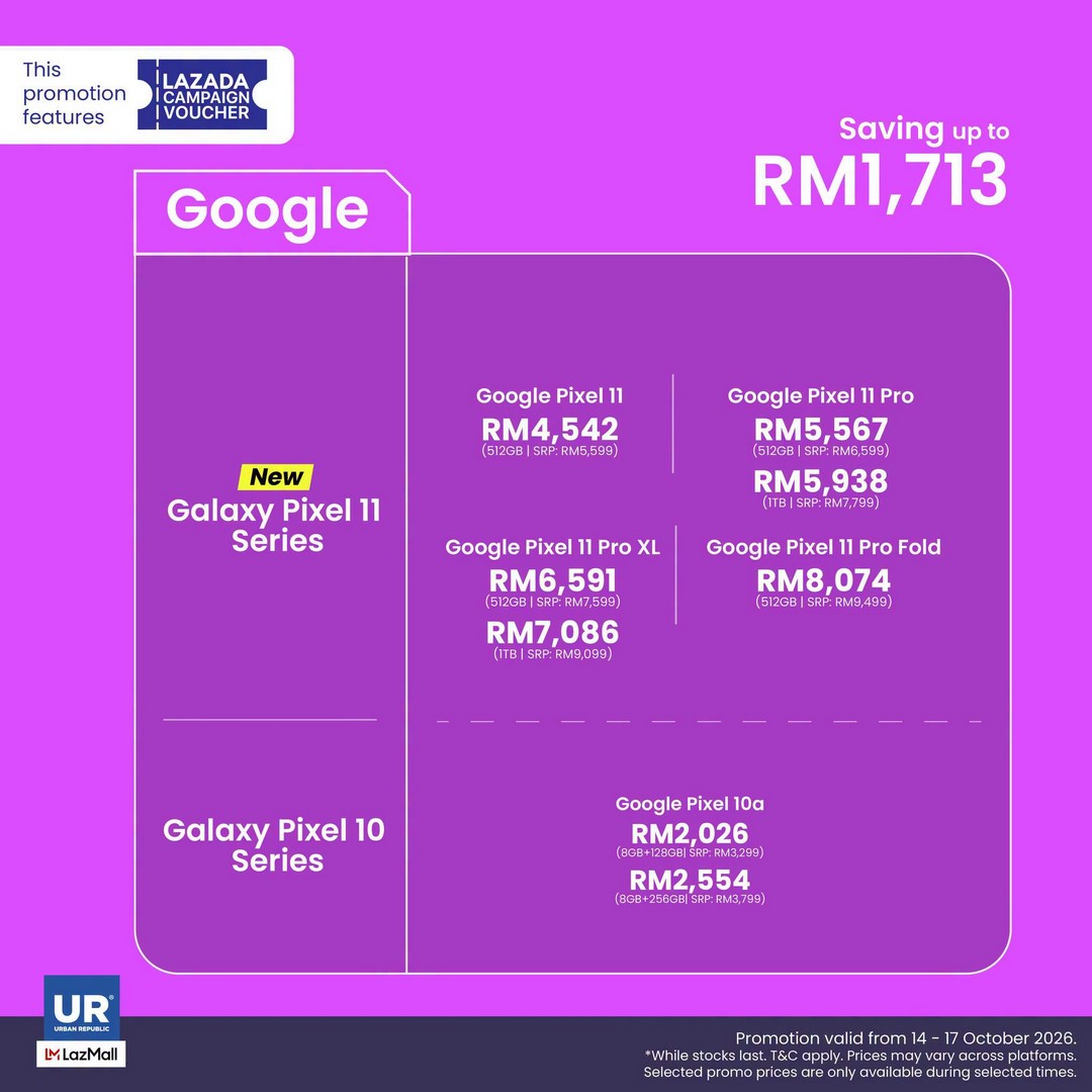 Urban-Republic-Lazada-15.10-Mid-Month-Sale-5 14-17 October 2026: Urban Republic: Lazada 15.10 Mid-Month Sale – Enjoy Up to RM2,000 Off Selected Products Online