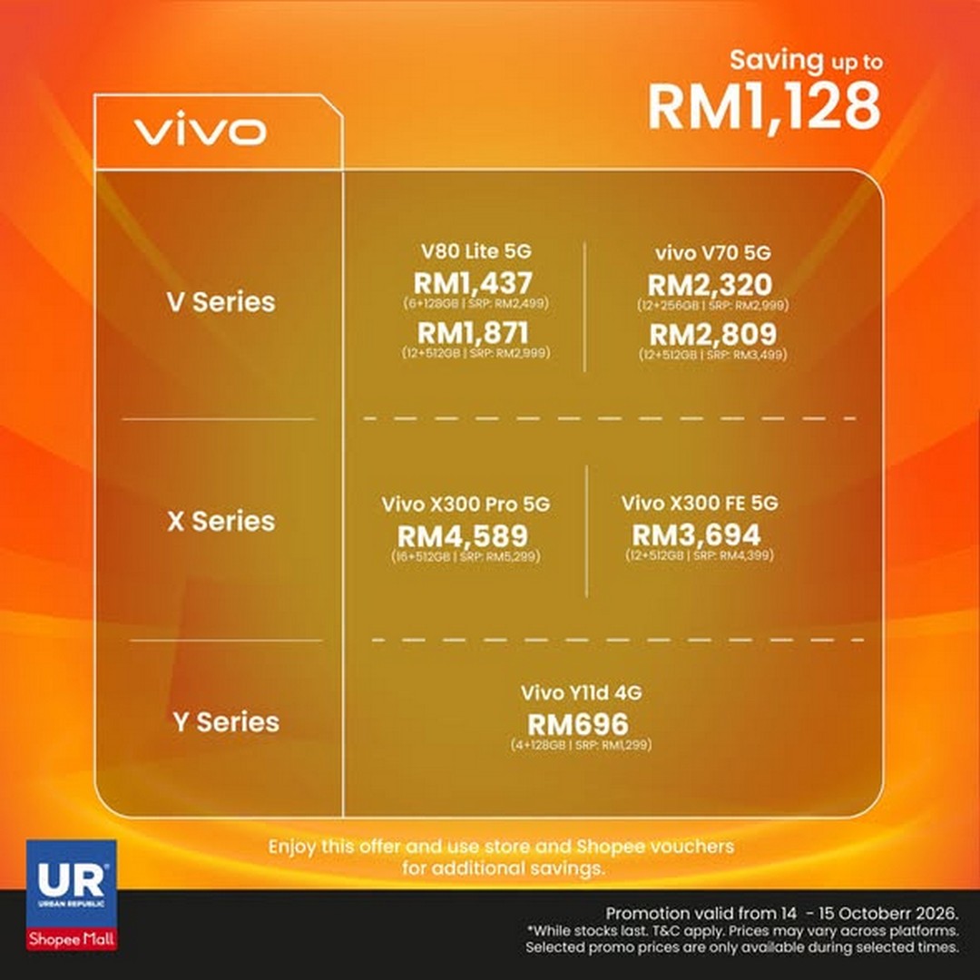 Urban-Republic-Shopee-15.10-Mega-Sale-1 14-15 October 2026: Urban Republic Shopee 15.10 Mega Sale – Save Up to RM2,140 on Tech Gadgets and Enjoy Exclusive Rewards at the Official Store