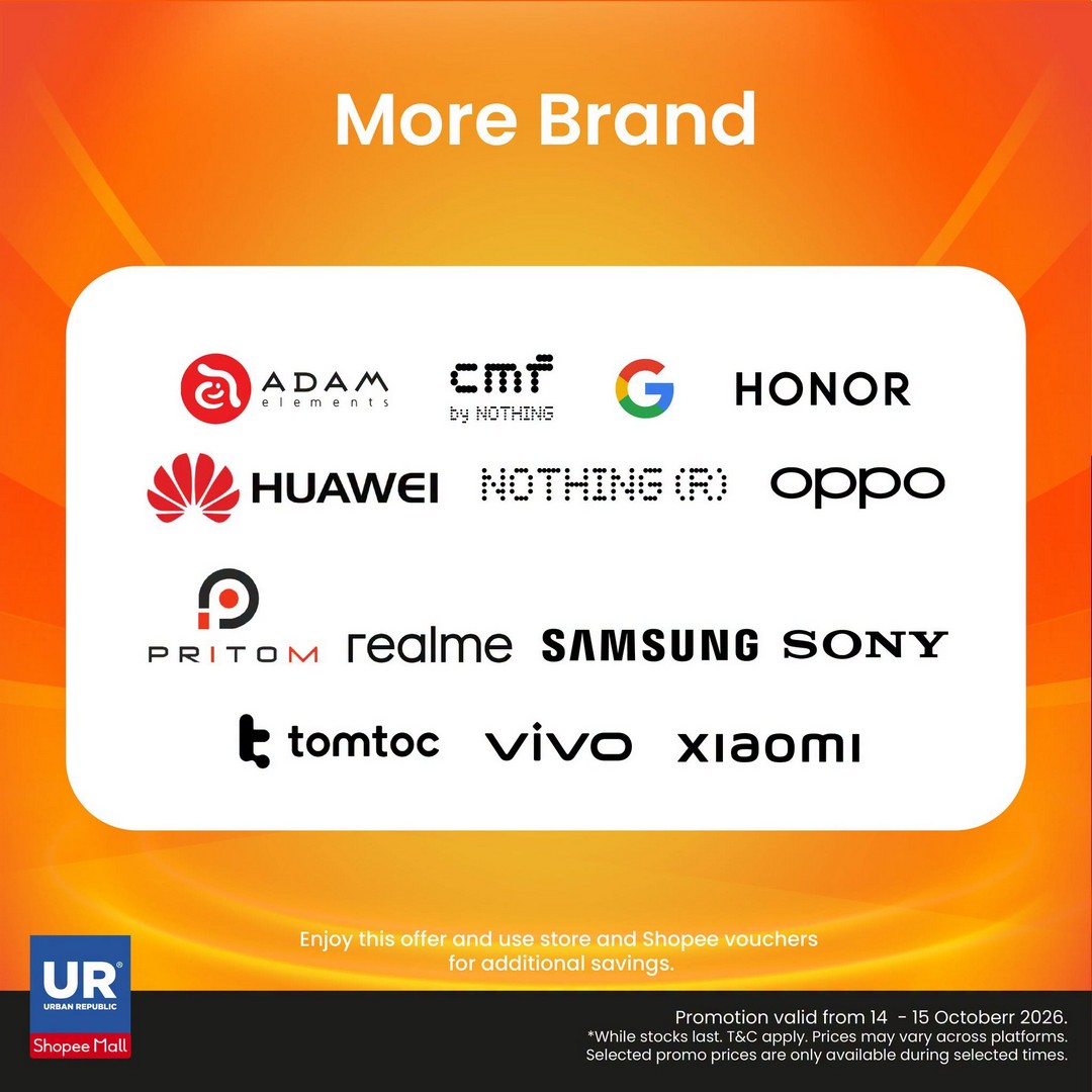 Urban-Republic-Shopee-15.10-Mega-Sale-12 14-15 October 2026: Urban Republic Shopee 15.10 Mega Sale – Save Up to RM2,140 on Tech Gadgets and Enjoy Exclusive Rewards at the Official Store