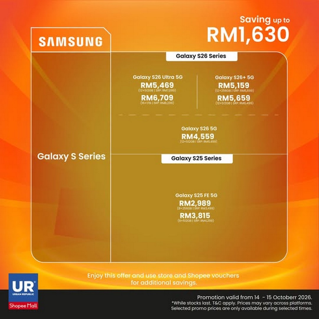 Urban-Republic-Shopee-15.10-Mega-Sale-3 14-15 October 2026: Urban Republic Shopee 15.10 Mega Sale – Save Up to RM2,140 on Tech Gadgets and Enjoy Exclusive Rewards at the Official Store