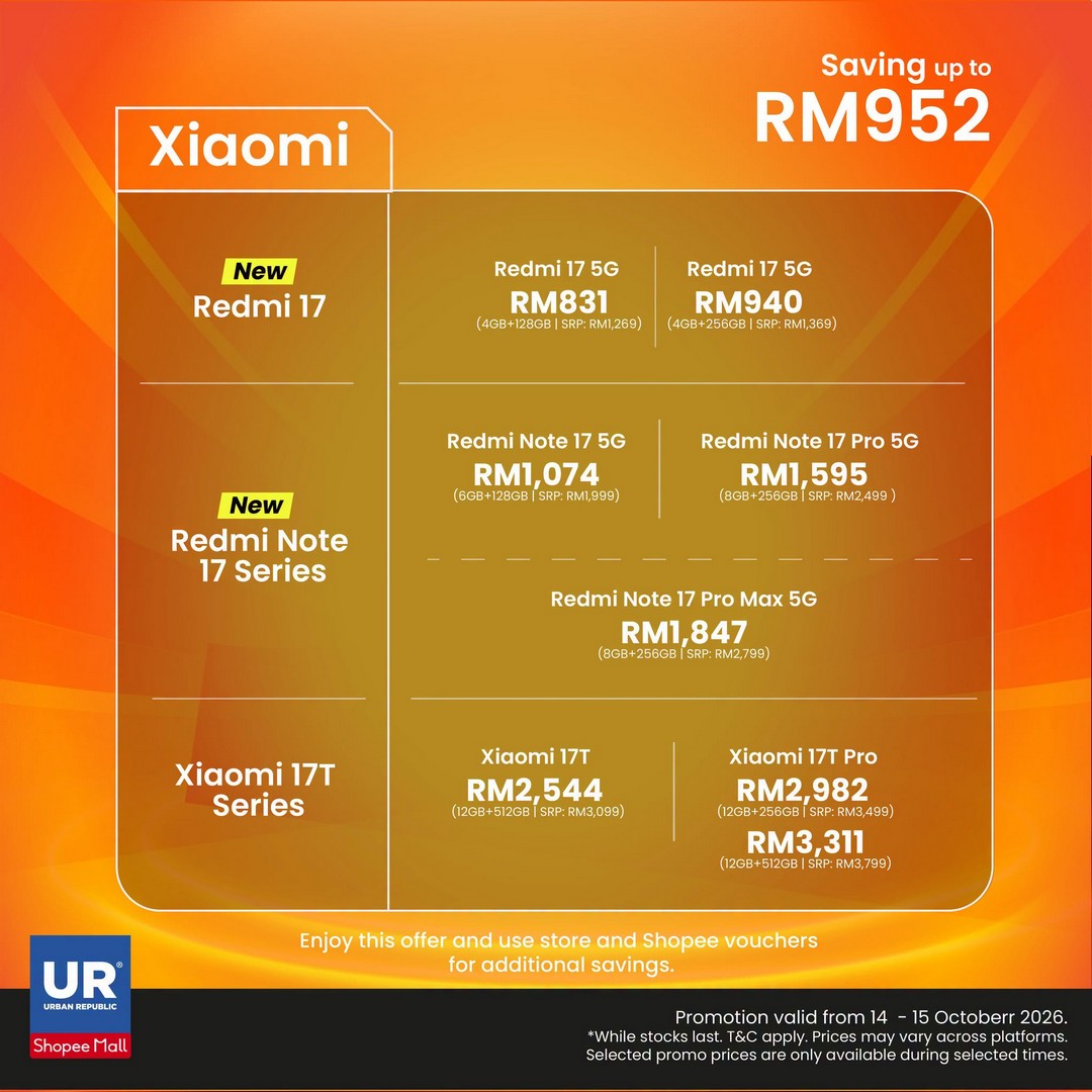 Urban-Republic-Shopee-15.10-Mega-Sale-6 14-15 October 2026: Urban Republic Shopee 15.10 Mega Sale – Save Up to RM2,140 on Tech Gadgets and Enjoy Exclusive Rewards at the Official Store