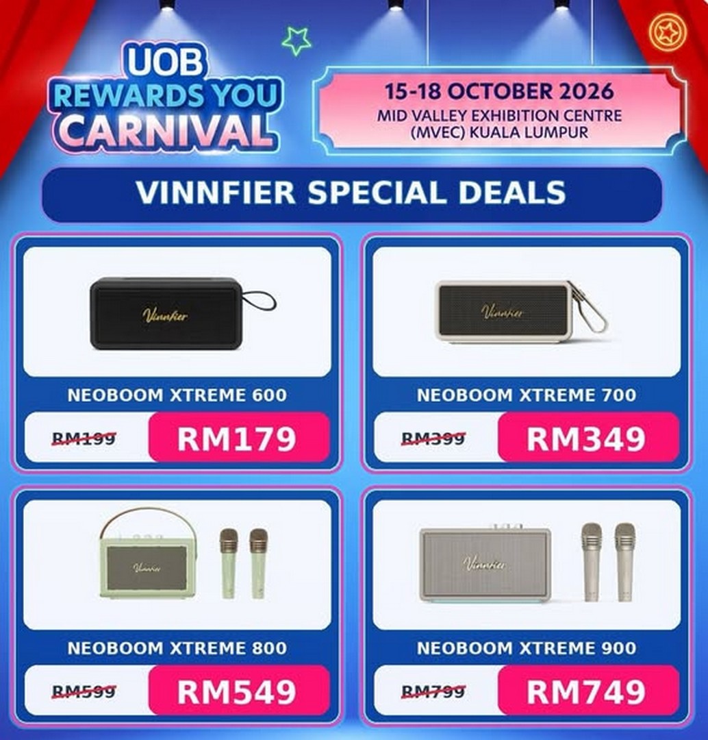 VINNFIER-UOB-Rewards-You-Carnival-2026-Promotion-1 15–18 October 2026: VINNFIER: UOB Rewards You Carnival 2026 Promotion at Mid Valley Exhibition Centre Kuala Lumpur – Exclusive Deals on Soundbars, Party Speakers, Headphones and More
