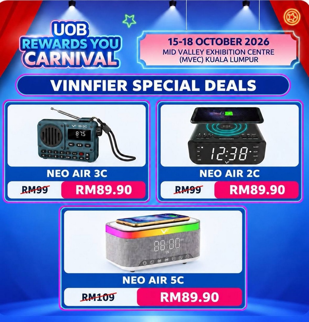 VINNFIER-UOB-Rewards-You-Carnival-2026-Promotion-5 15–18 October 2026: VINNFIER: UOB Rewards You Carnival 2026 Promotion at Mid Valley Exhibition Centre Kuala Lumpur – Exclusive Deals on Soundbars, Party Speakers, Headphones and More