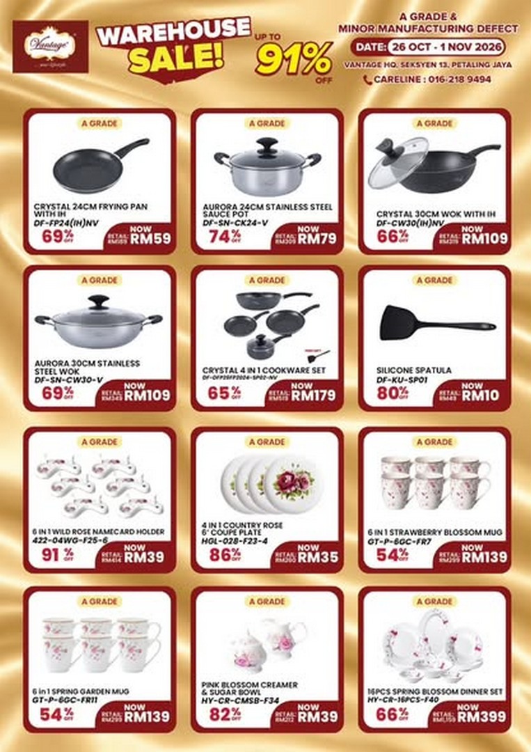Vantage-Malaysia-Warehouse-Sale-2026-1 26 October–1 November 2026: Vantage Malaysia Warehouse Sale 2026 – Enjoy Up to 91% OFF Cookware, Pots, Pans and Dinnerware