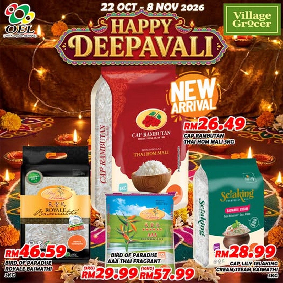 Village-Grocer-Deepavali-Promotion-on-Selected-Rice 22 October–8 November 2026: Village Grocer Deepavali Promotion on Selected Rice for Festive Grocery Savings in Malaysia