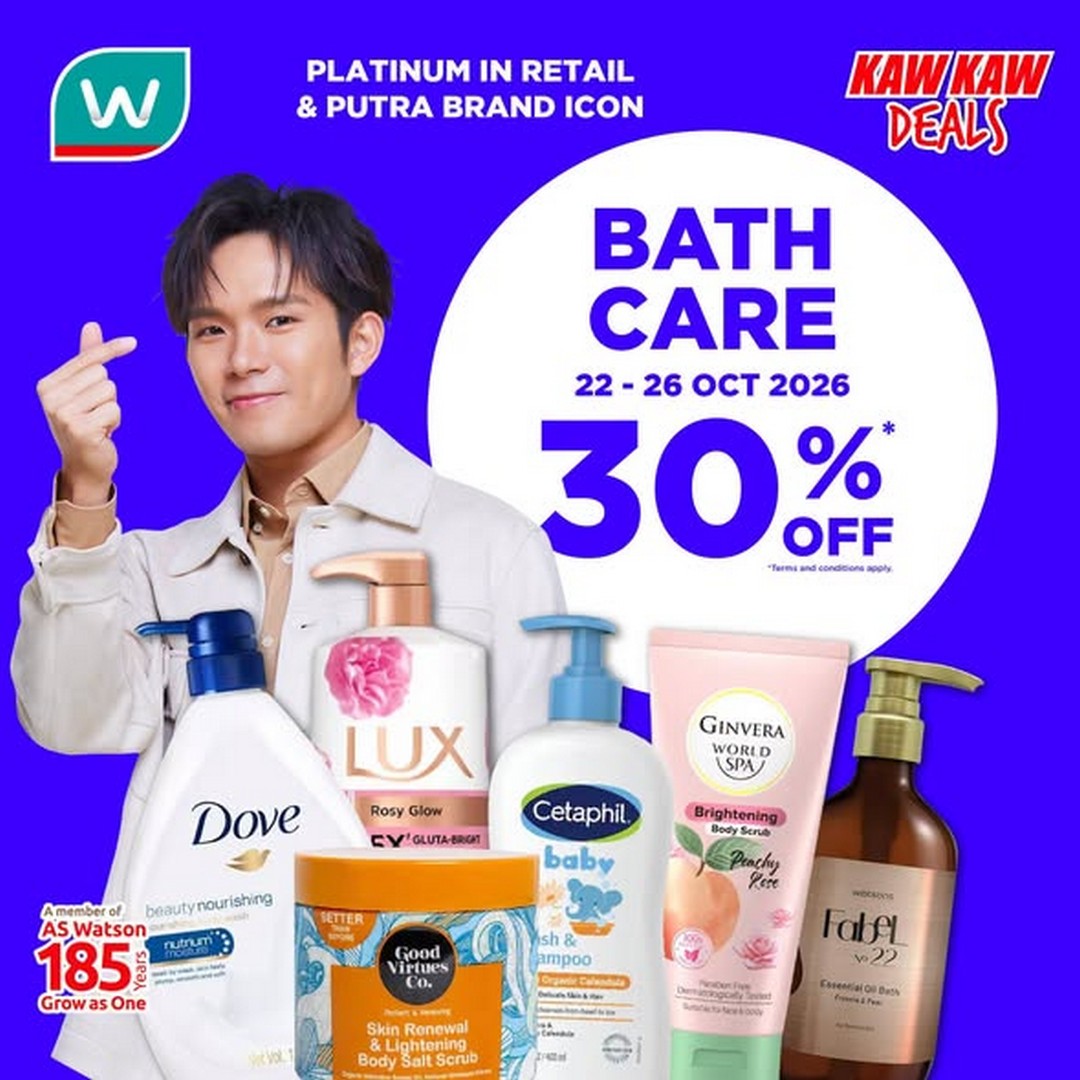 Watsons-Malaysia-Bath-Care-30-OFF-Promotion 22-26 October 2026: Watsons Malaysia Bath Care 30% OFF Promotion – Enjoy Savings on Selected Bath and Body Essentials In-Store and Online