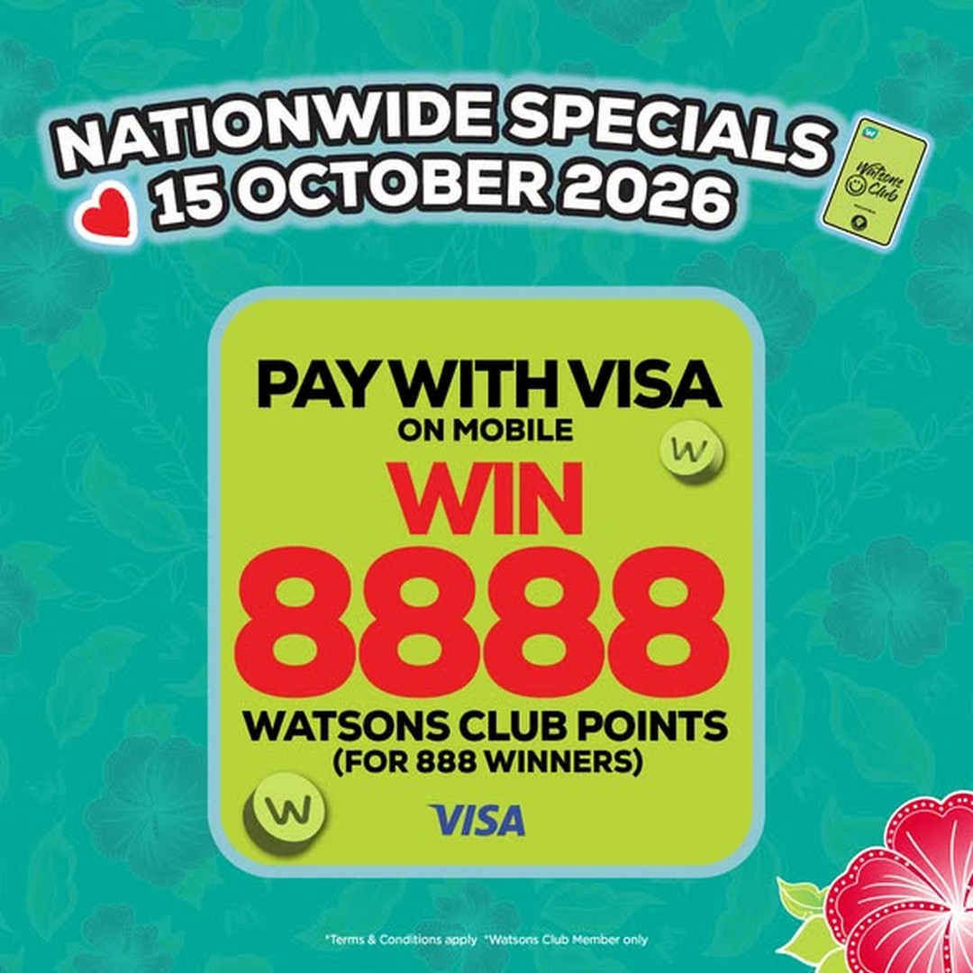 Watsons-Malaysia-One-Day-Celebration-Promotion-3 15 October 2026: Watsons Malaysia: One-Day Celebration Promotion with Extra 8% Off Everything, Traveloka Holiday Voucher Giveaway and Watsons Club Points Rewards