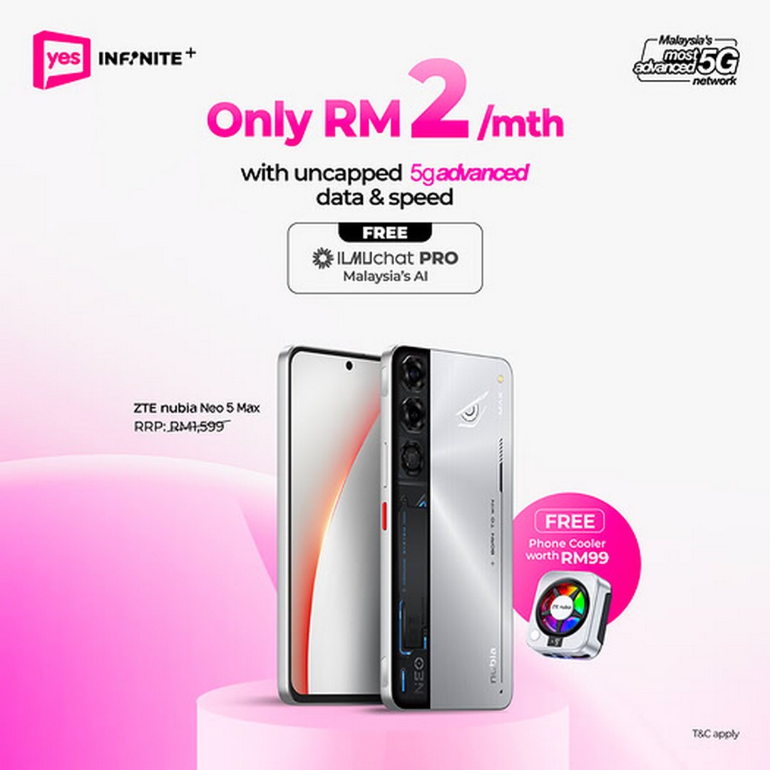 YES-ZTE-nubia-Neo-5-Max-Promotion-From-RM2 1 October 2026 onwards: YES: ZTE nubia Neo 5 Max Promotion From RM2/Month With Infinite+ Postpaid Plan
