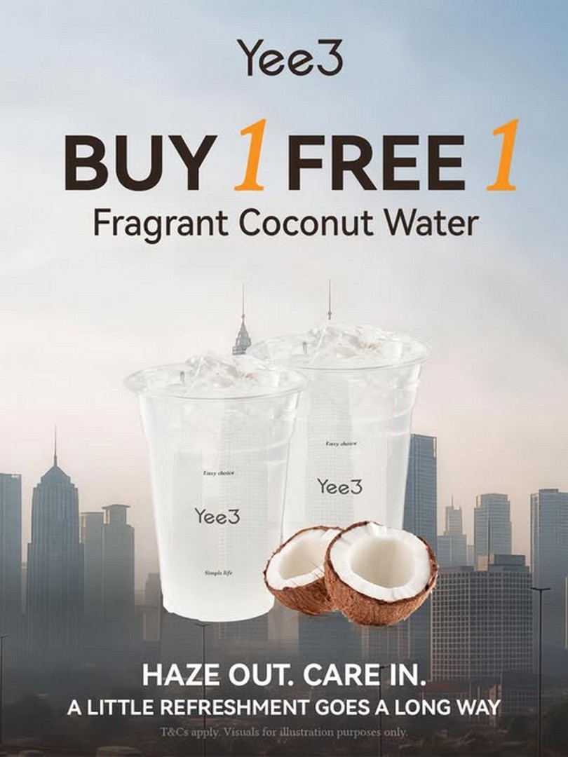 Yee3-Fragrant-Coconut-Water-Buy-1-Free-1-Promotion Now till 31 October 2026: Yee3 Fragrant Coconut Water Buy 1 Free 1 Promotion