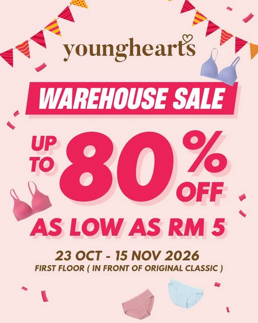Young-Hearts-Warehouse-Sale-–-Enjoy-Up-to-80-Off Now Until 15 November 2026: Young Hearts Warehouse Sale – Enjoy Up to 80% Off and Fashion Finds from RM5 at Atria Shopping Gallery