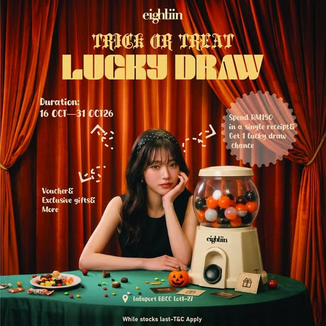 eightiin-Trick-or-Treat-Lucky-Draw-Promotion 16–31 October 2026: eightiin Trick or Treat Lucky Draw Promotion at LaLaport BUKIT BINTANG CITY CENTRE – Spend RM150 to Win Vouchers, Exclusive Gifts and More
