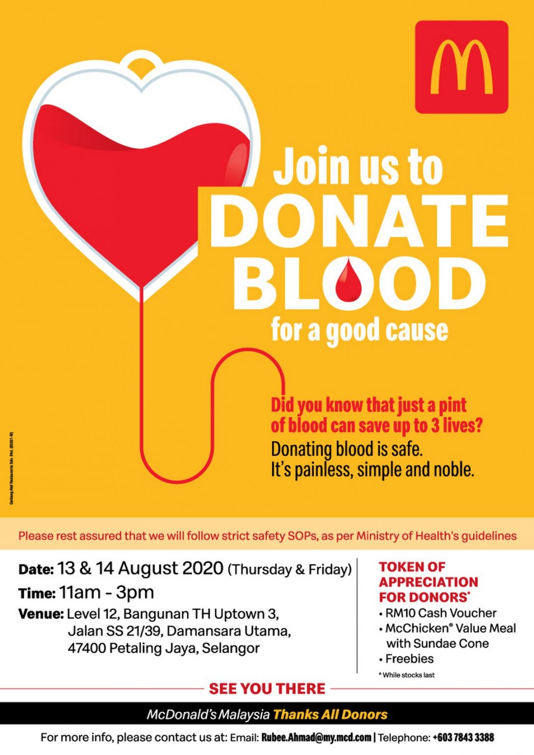 McDonald's Blood Donation Event Is Back Again, Get RM10 Cash Voucher