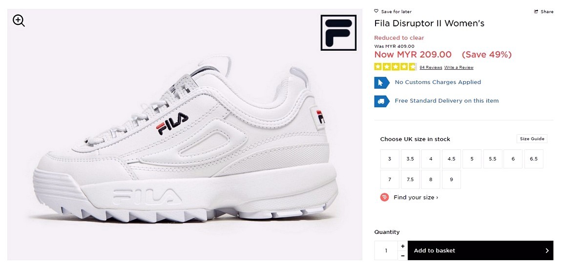 JD Sports Clearance Sales With Fila RAY 