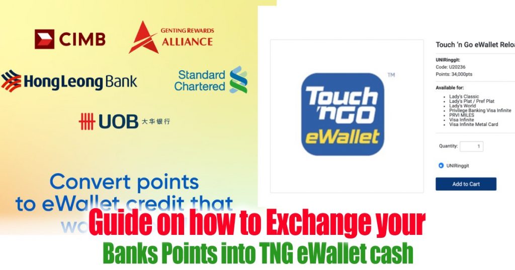 Guide on how to Exchange your Banks Points into TNG eWallet cash