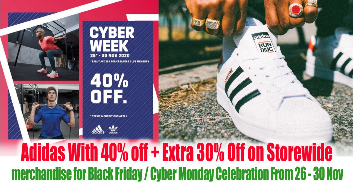 Adidas With 40% off + Extra 30% Off Storewide for Black Friday / Cyber Monday Celebration From 26 - 30 - EverydayOnSales.com News