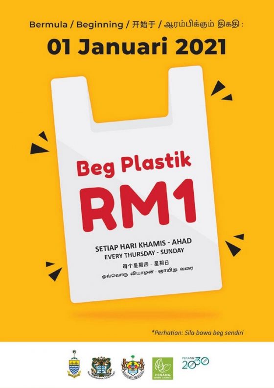 RM1 For Plastic Bag Starting 1st January on Penang EverydayOnSales
