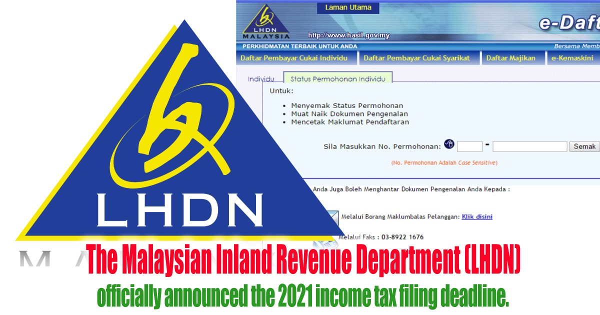 2021 filing personal tax malaysia deadline How To