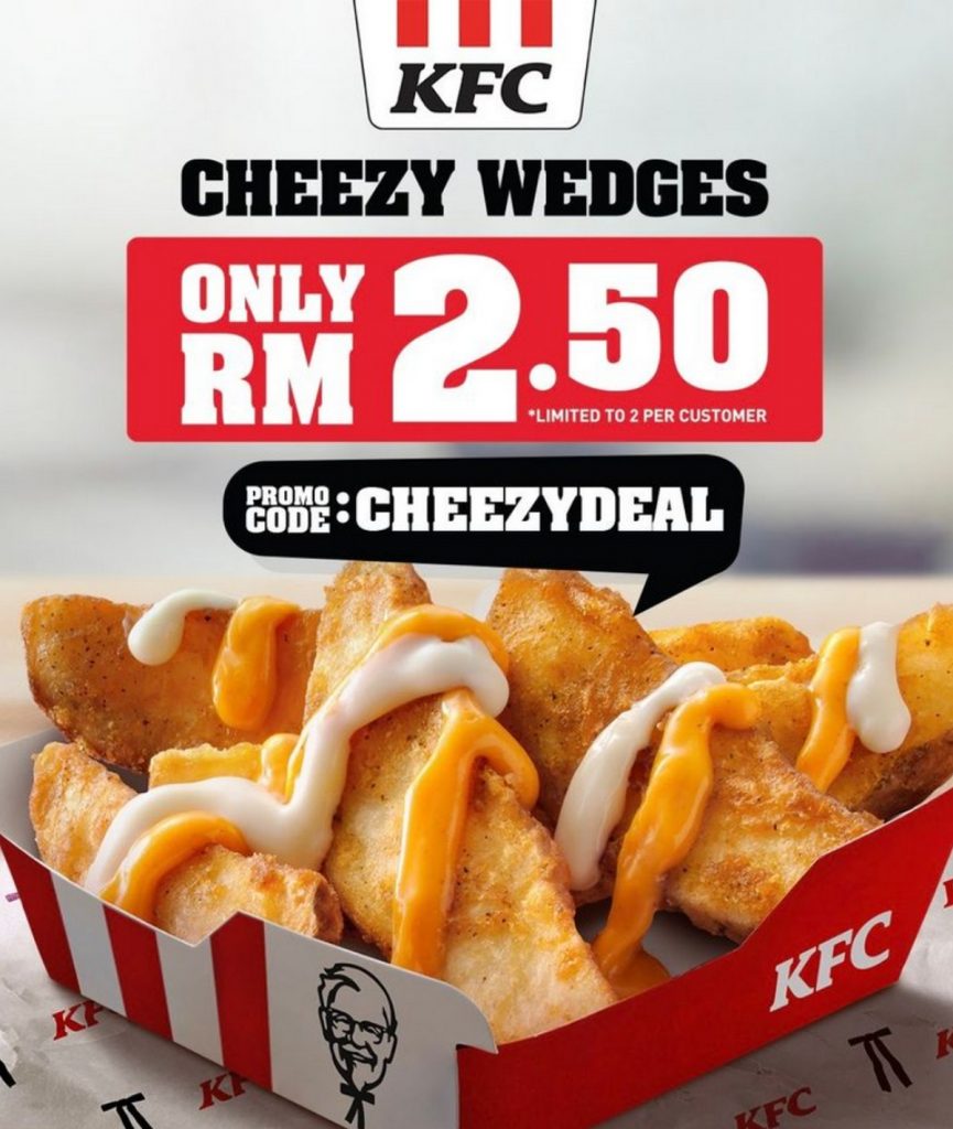 KFC's Great Promotion is back Again now With Cheezy Wedges For Only RM2