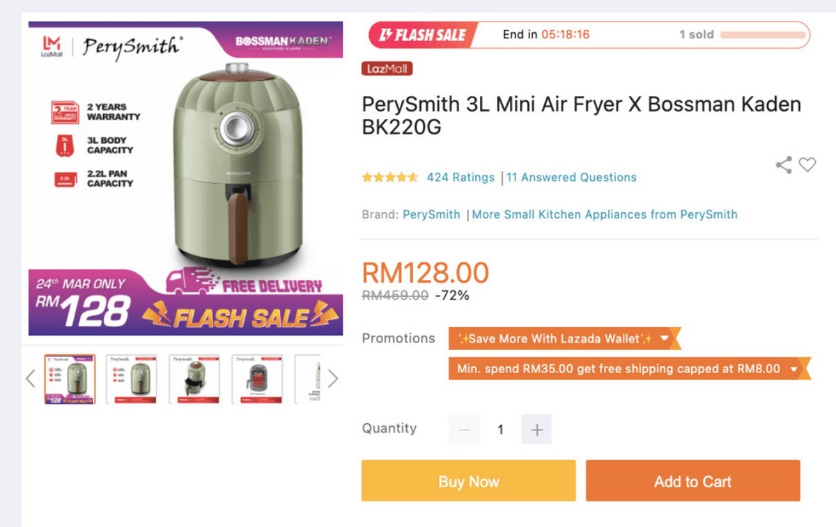 3.PerySmith-3L-Mini-Air-Fryer-X-Bossman-Kaden - LifeStyle 