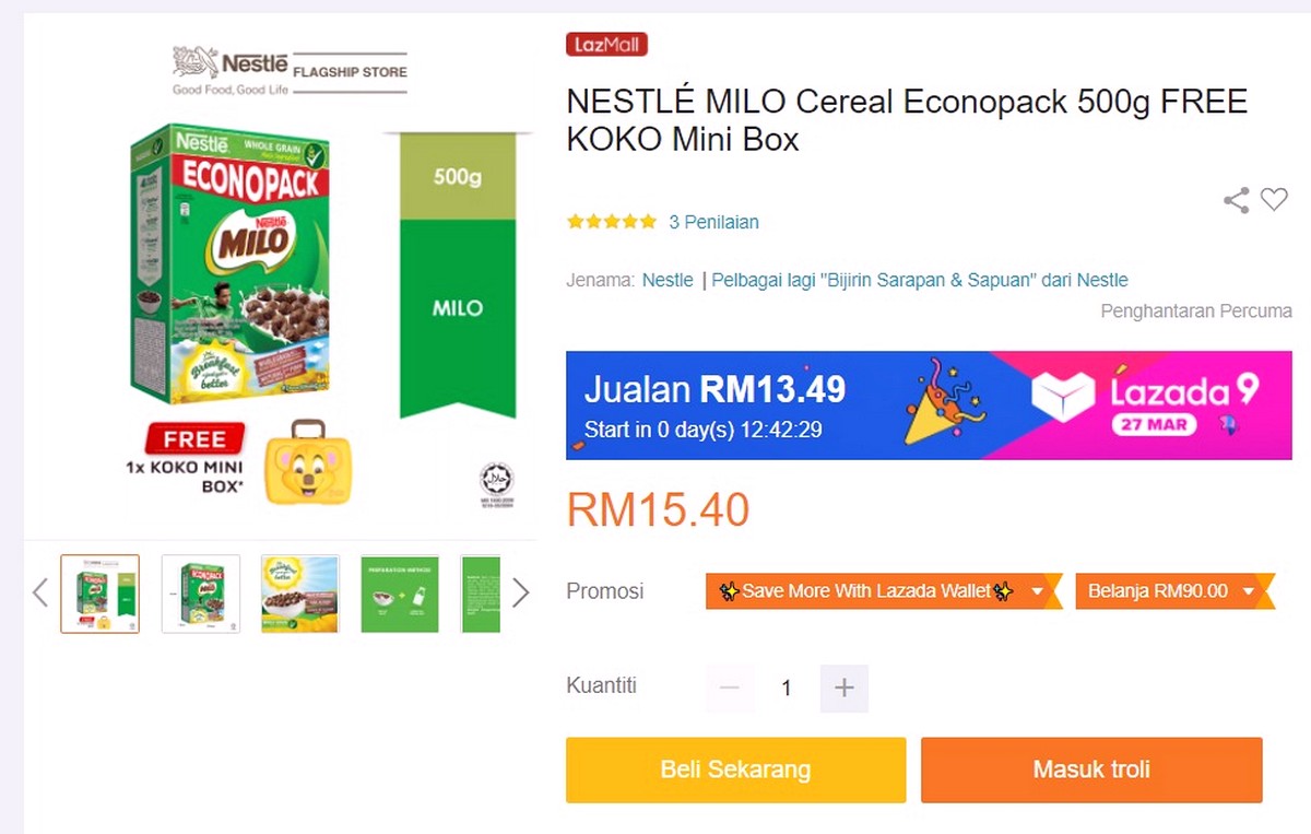 NESTLE-MILO-Cereal-Econopack-500g-FREE-KOKO-Mini-Box-Lazada - News 