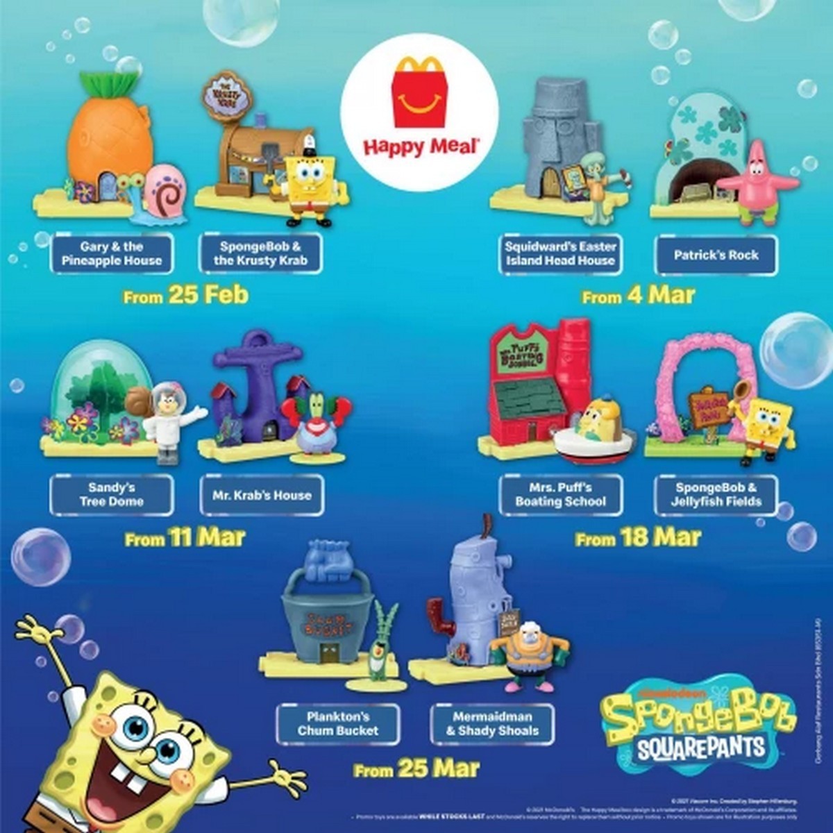 SpongeBob SquarePants McDonalds Happy Meal Toy 2021 Gary With Pineapple House 